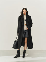 Women's Wool-Blend Tailored Long Coat