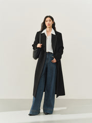Women's Wool-Blend Tailored Long Coat