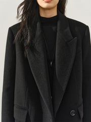 Women's Wool-Blend Tailored Long Coat