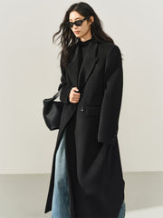 Women's Wool-Blend Tailored Long Coat