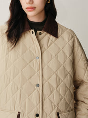 Women's Contrast Diamond-Quilted Padded Jacket