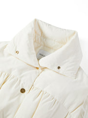 Women's Pleated Waist Vest Style Puffer Jacket