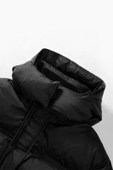 Women's Drawstring Hood Warm Puffer Jacket