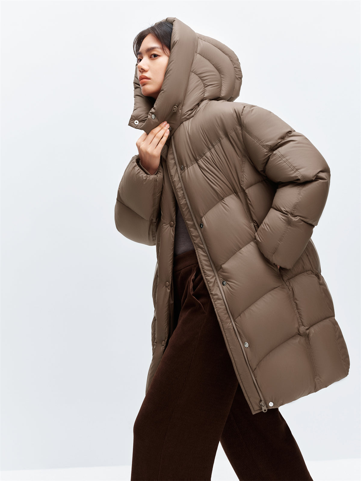 Women's Quilted Long Warm Puffer Jacket