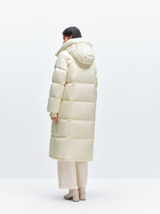 Women's Hooded Extra Long Warm Puffer Jacket