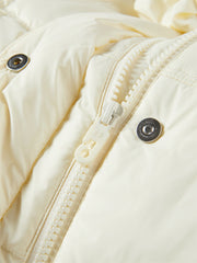 Women's Beige Quilted Hooded Puffer Jacket