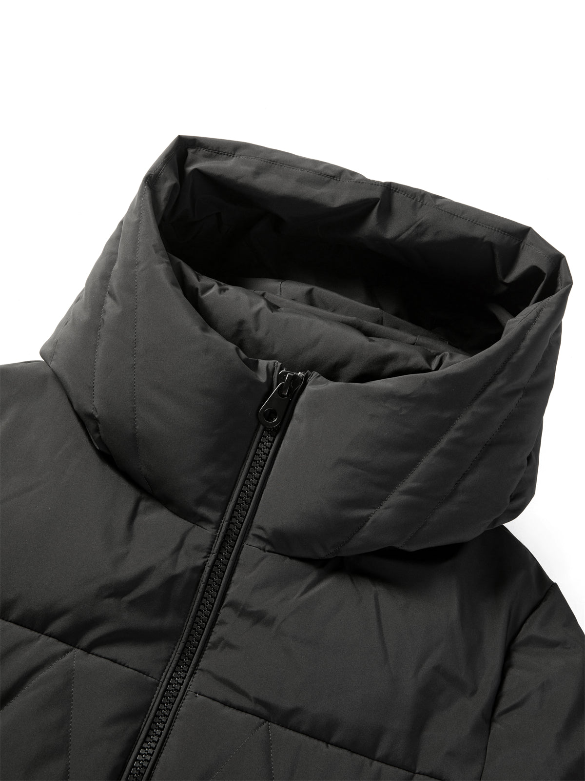 Women's Black Hooded Extra Long Warm Puffer Jacket