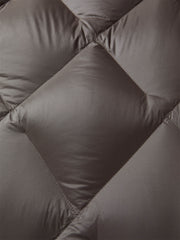 Women's Extra-Long Puffer Coat with Cable-Knit Shawl