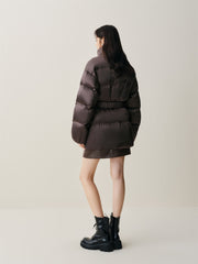 Women's Glossy Belted Thermal Down Jacket