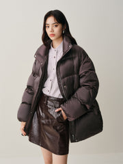 Women's Glossy Belted Thermal Down Jacket