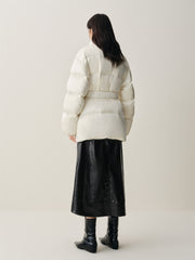 Women's Glossy Belted Thermal Down Jacket