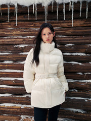 Women's Glossy Belted Thermal Down Jacket