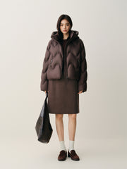 Women's Curved-Quilted Puffer Jacket