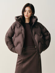 Women's Curved-Quilted Puffer Jacket