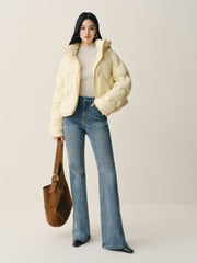 Women's Curved-Quilted Puffer Jacket