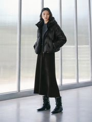 Women's Curved-Quilted Puffer Jacket