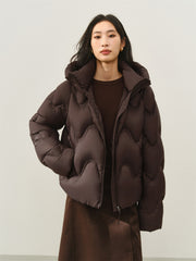 Women's Curved-Quilted Puffer Jacket