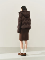 Women's Curved-Quilted Puffer Jacket