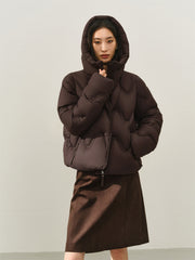 Women's Curved-Quilted Puffer Jacket