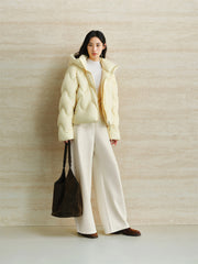 Women's Curved-Quilted Puffer Jacket