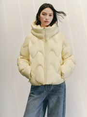 Women's Curved-Quilted Puffer Jacket