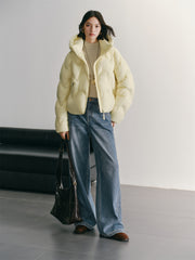 Women's Curved-Quilted Puffer Jacket