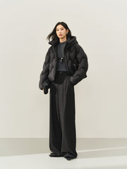 Women's Curved-Quilted Puffer Jacket