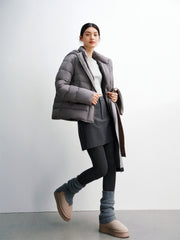 Women's Solid Quilted Oversized Hooded Down Jacket