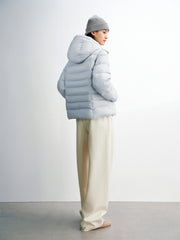 Women's Solid Quilted Oversized Hooded Down Jacket