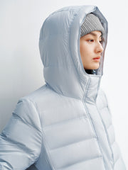 Women's Solid Quilted Oversized Hooded Down Jacket