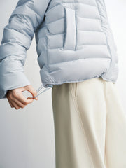 Women's Solid Quilted Oversized Hooded Down Jacket