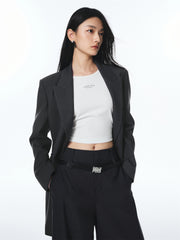 Women's Peaked Lapel Double-Breasted Blazer