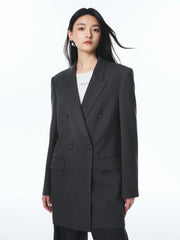 Women's Peaked Lapel Double-Breasted Blazer