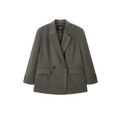 Women's casual double-breasted wool blazer