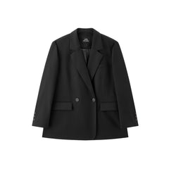 Women's casual double-breasted wool blazer