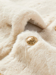 Women's Beige Faux Fur Coat