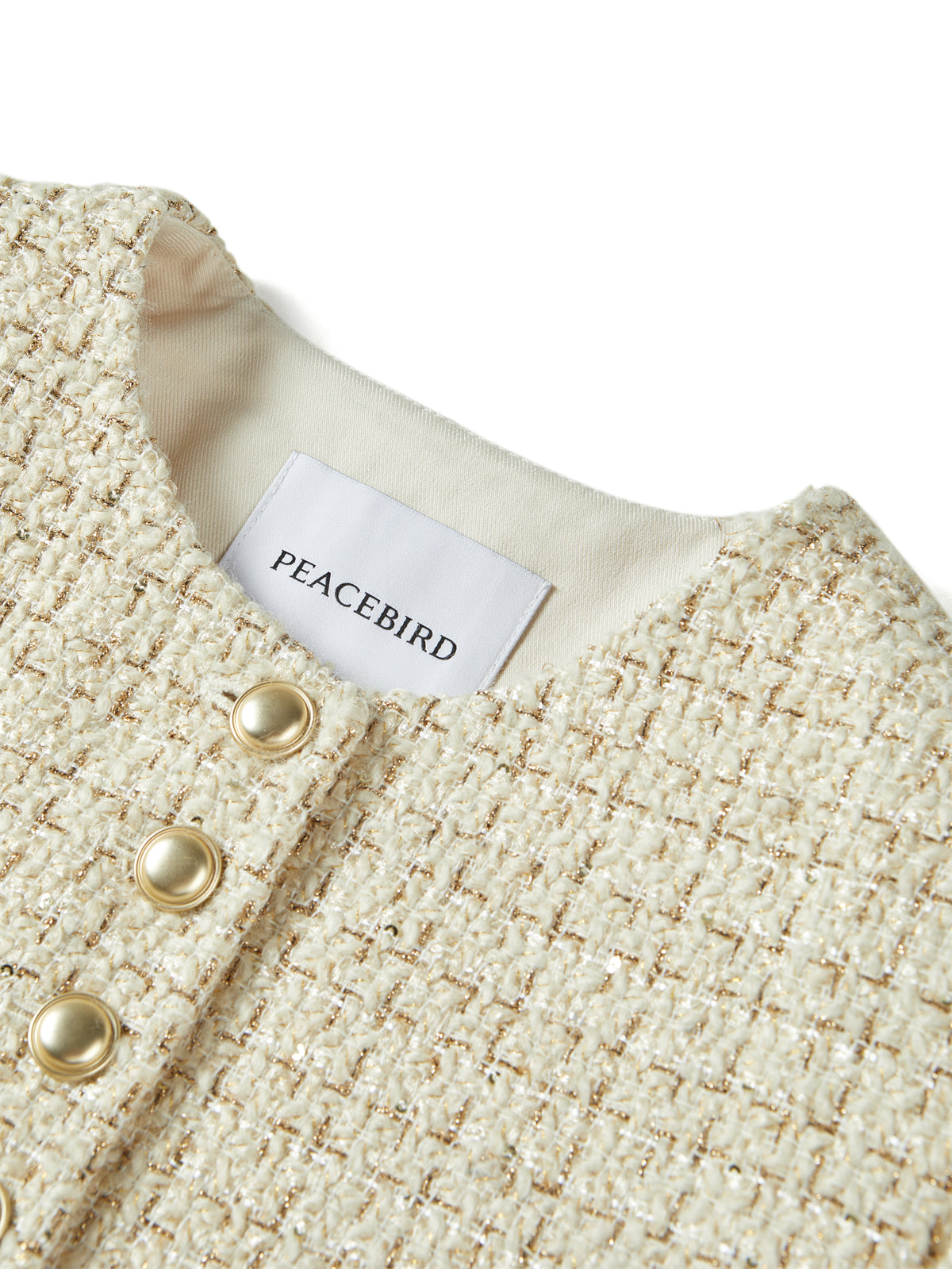 Women's Champagne Tweed Jacket With Lurex