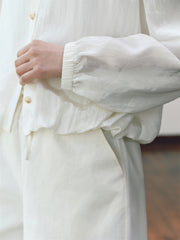 Women's Glossy Textured Cropped Collar Jacket