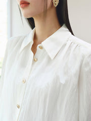 Women's Glossy Textured Cropped Collar Jacket
