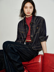 Women's Lyocell Cropped Denim Jacket