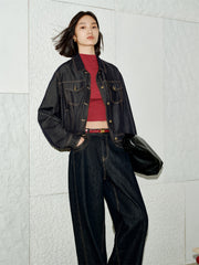Women's Lyocell Cropped Denim Jacket
