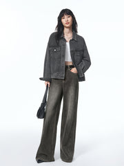 Women's Washed Oversized Denim Jacket