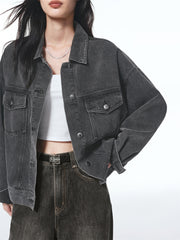 Women's Washed Oversized Denim Jacket