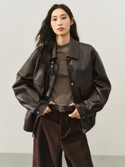 Women's Oversized Padded PU Jacket