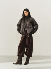 Women's Oversized Padded PU Jacket