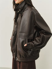 Women's Oversized Padded PU Jacket