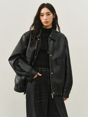 Women's Oversized Padded PU Jacket