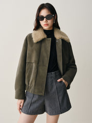 Women's Suede-Touch PU Padded Jacket