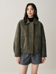 Women's Suede-Touch PU Padded Jacket