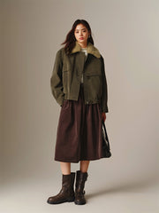 Women's Suede-Touch PU Padded Jacket